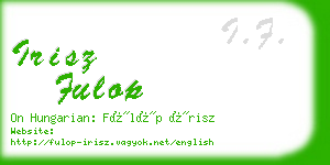 irisz fulop business card
